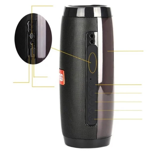 TG TG157 Vezeték nélküli bluetooth hangszóró + 3.5mm mini audio jack kábel és Micro USB kábel szürke - 8