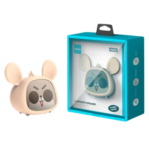 Kivee Vezeték nélküli bluetooth 5.0 hangszóró egér minta/ bézs szín - 3