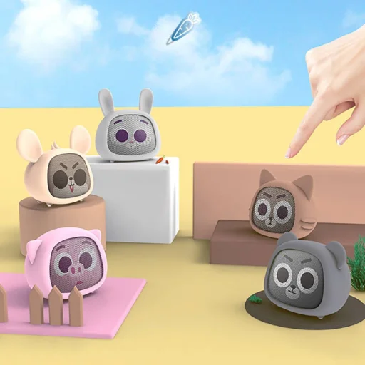 Kivee Vezeték nélküli bluetooth 5.0 hangszóró egér minta/ bézs szín - 4