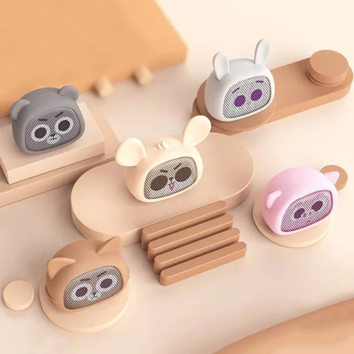 Kivee Vezeték nélküli bluetooth 5.0 hangszóró egér minta/ bézs szín - 5