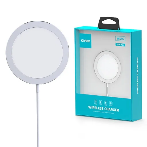 Kivee Vezeték nélküli gyorstöltő 15W fehér (KV-WS15) - 1