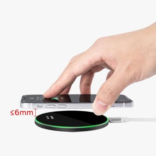 Kivee Vezeték nélküli gyorstöltő 15W fekete (KV-WS08) - 6