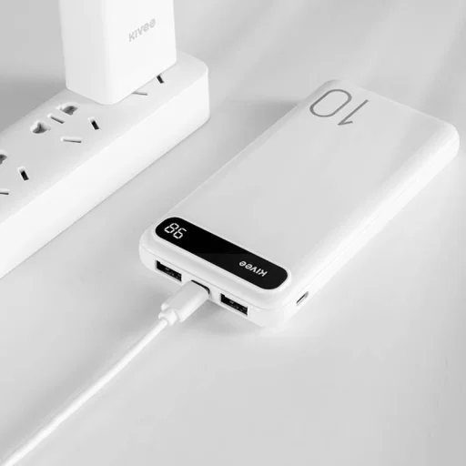 Kivee 10000mAh powerbank USB + Micro USB + USB-C fehér (KV-PT18P) - 11