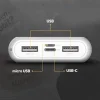 Kivee Powerbank 10000mAh USB + Micro USB + USB-C Mouse, fehér thumbnail