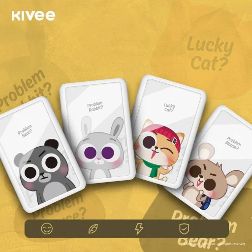 Kivee Powerbank 10000mAh USB + Micro USB + USB-C Mouse, fehér - 3