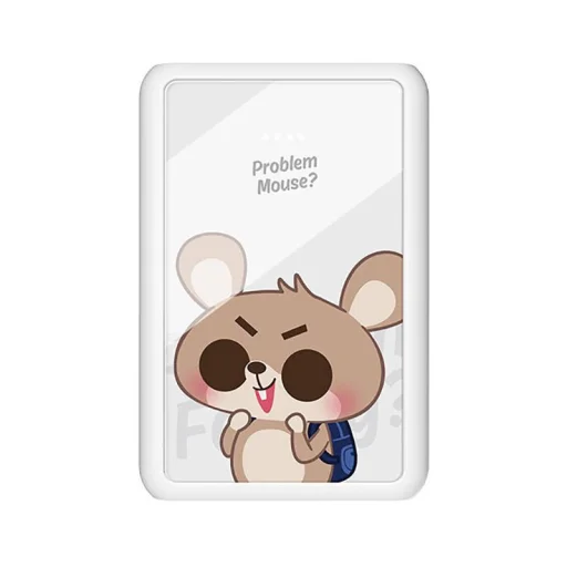 Kivee Powerbank 10000mAh USB + Micro USB + USB-C Mouse, fehér - 1