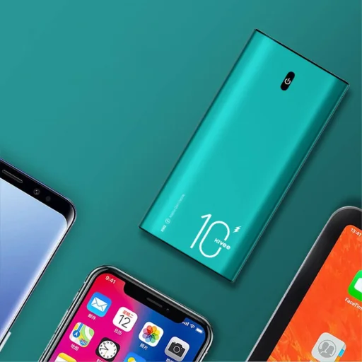 Kivee 10000mAh powerbank PD 18W USB + Micro USB + USB-C zöld (KV-PT06D) - 10