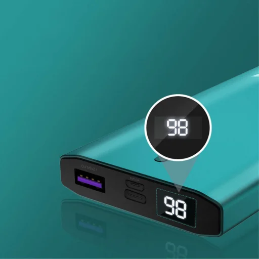 Kivee 10000mAh powerbank PD 18W USB + Micro USB + USB-C zöld (KV-PT06D) - 11