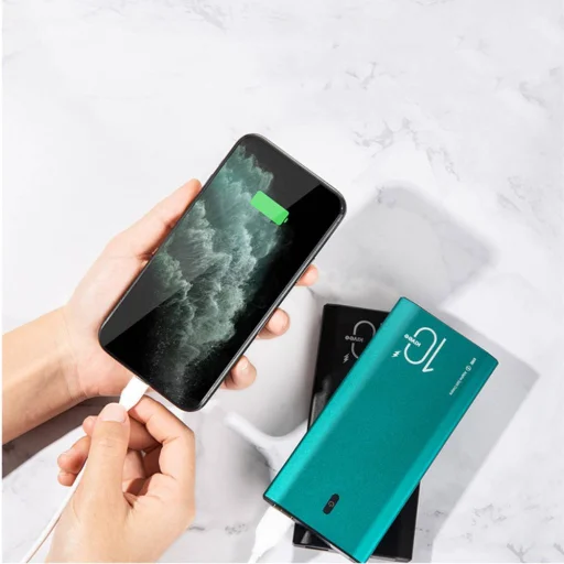 Kivee 10000mAh powerbank PD 18W USB + Micro USB + USB-C zöld (KV-PT06D) - 6