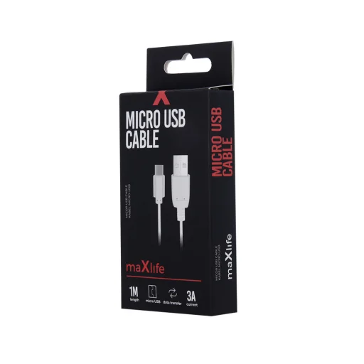 Maxlife USB - Micro USB kábel 3A 1m fehér - 2
