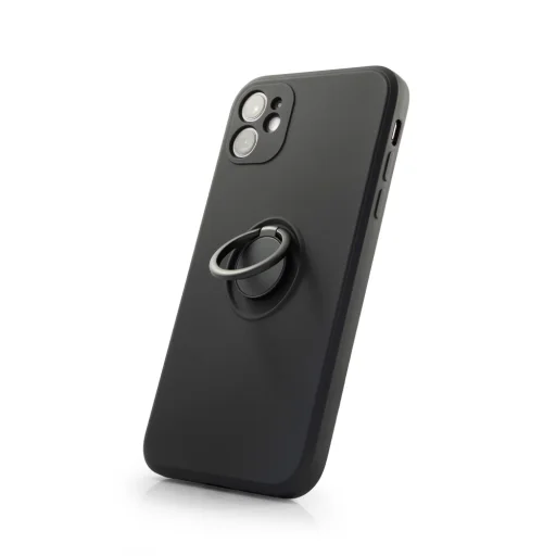 Samsung A52 4G / 5G Szilikon tok hátlapi gyűrűvel fekete - 2