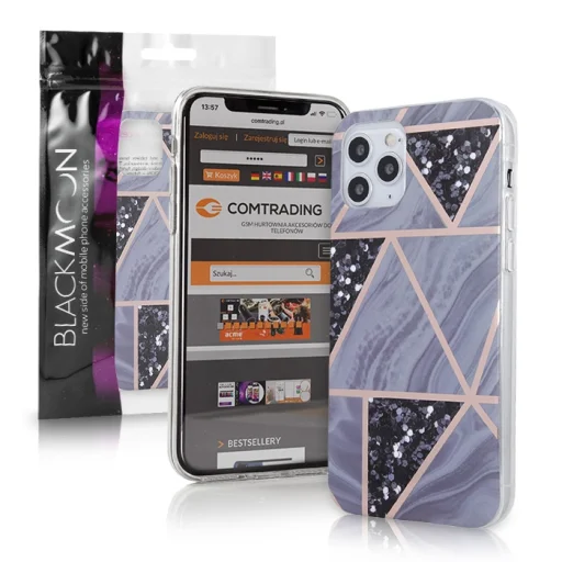 Samsung A71 Blackmoon tok geometrikus mintázattal grafit - 1