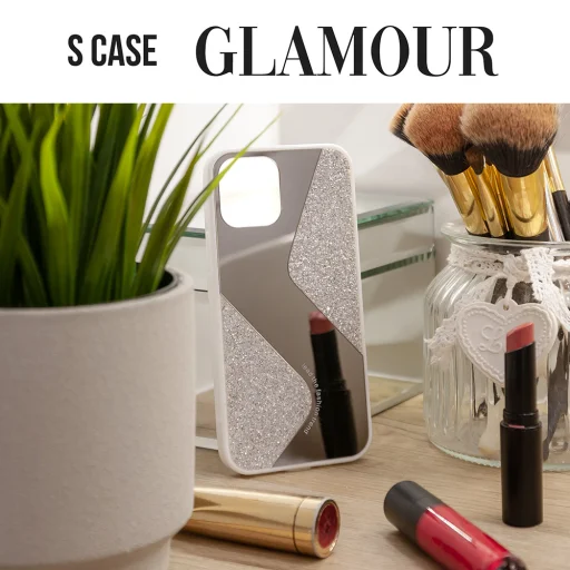 Samsung A72 S Case flitteres tok ezüst - 2