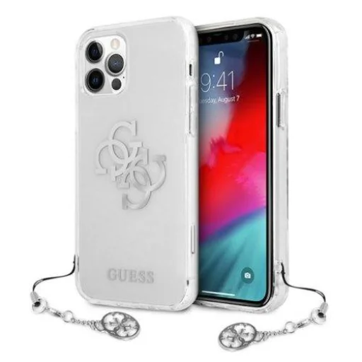 iPhone 12/ 12 Pro Guess GUHCP12MKS4GSI Gold Charms tok ezüst / átlátszó - 1