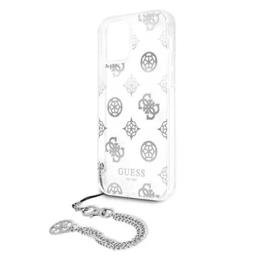 iPhone 12 Pro Max Guess GUHCP12LKSPESI Peony Chain tok lánccal ezüst / átlátszó - 5
