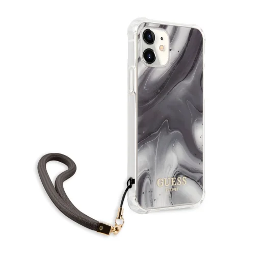 iPhone 12 mini Guess GUHCP12SKSMAGR Marble tok pánttal szürke - 3