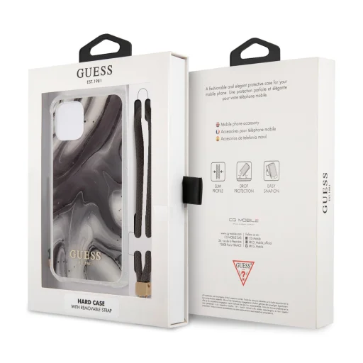 iPhone 12 mini Guess GUHCP12SKSMAGR Marble tok pánttal szürke - 6