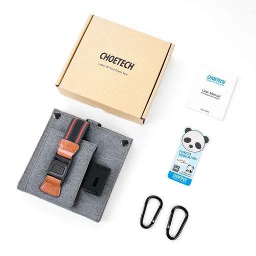 Choetech Hordozható napelemes töltő 14W - USB 5V / 2.4A szürke (SC004) - 7