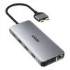 Choetech 12 in1 USB Type-C HUB - USB Type C Thunderbolt 3 100W / 2x HDMI + 1x DisplayPort 4K @ 60Hz / 2x USB 3.2 Gen 1 / 2x USB 2.0 / SD and microSD card reader / RJ45 Ethernet 1Gbps / 3.5 mm mini jack szürke thumbnail