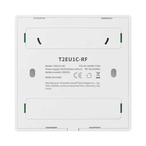 Sonoff T2EU1C-RF Érintős villanykapcsoló Wi-Fi 433MHz Vezeték nélküli RF távirányító fehér (M0802030009) - 2