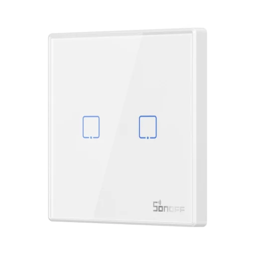 Sonoff T2EU2C-RF Érintős villanykapcsoló Wi-Fi 433MHz Vezeték nélküli RF távirányító fehér (M0802030010) - 1