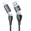 Remax 4in1 USB Type-C - USB Type-C kábel QC, PD 2.4A átalakító fejekkel 1.2m fekete (RC-164) thumbnail