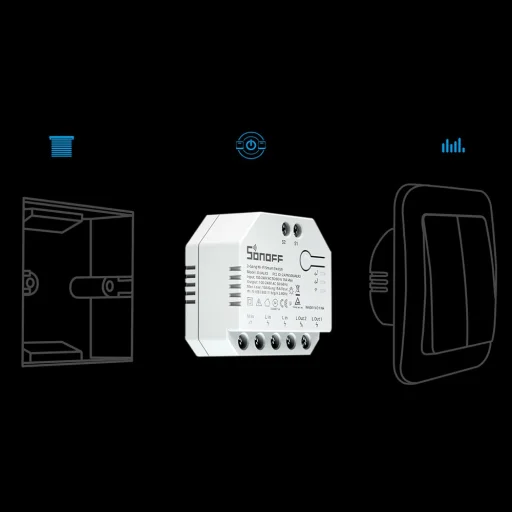 Sonoff 3 csatornás WiFi -s okos relé fogyasztásméréssel fehér (DUALR3) kétáramkörös, redőnyvezérléssel - 8
