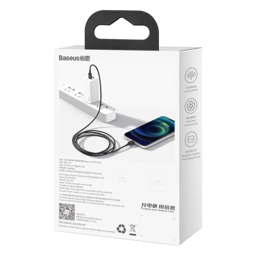 Baseus Superior USB Type-C - Lightning töltő és adatkábel PD 20W 2m fekete (CATLYS-A01) - 11