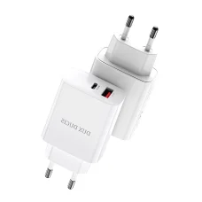Dux Ducis Hálózati töltő adapter USB és USB Type-C PD 20W, QC 18W fehér