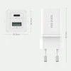Dux Ducis PPS Super Si Hálózati töltő adapter USB és USB Type-C PD 30W, QC 18W fehér (C80) thumbnail
