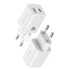 Dux Ducis PPS Super Si Hálózati töltő adapter USB és USB Type-C PD 30W, QC 18W fehér (C80)