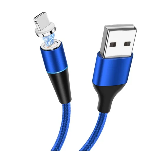 Mágneses USB - Lightning kábel 3A 1m kék - 1