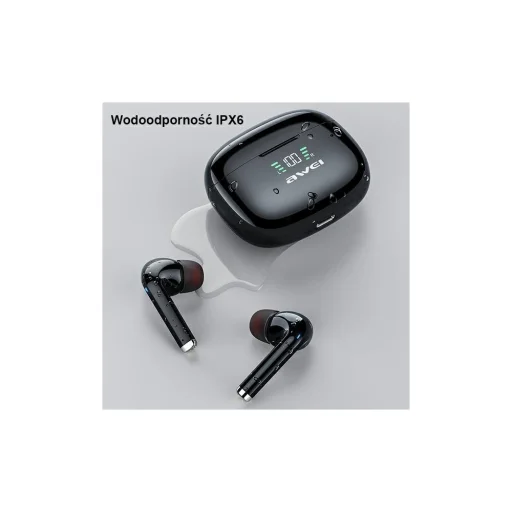 Awei TA8 TWS Vezeték nélküli bluetooth 5.2 fülhallgató fekete - 2