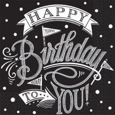 Happy Birthday szalvéta 36 db-os, 25*25 cm