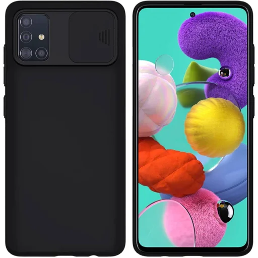 Samsung A71 Nexeri Szilikon tok kameralencse védővel fekete - 1