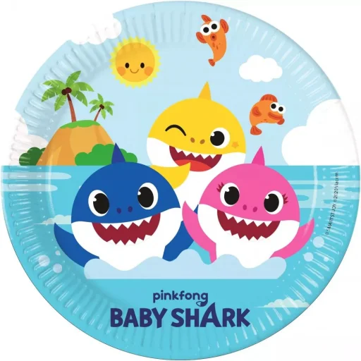 Baby Shark Papírtányér 8 db-os 23 cm (PNN92540) - 1