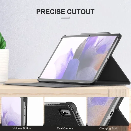 Samsung Tab S7 Fe 5G 12.4 T730 / T736B Infiland Classic Stand Tok Fekete - 6