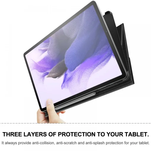 Samsung Tab S7 Fe 5G 12.4 T730 / T736B Infiland Classic Stand Tok Fekete - 5