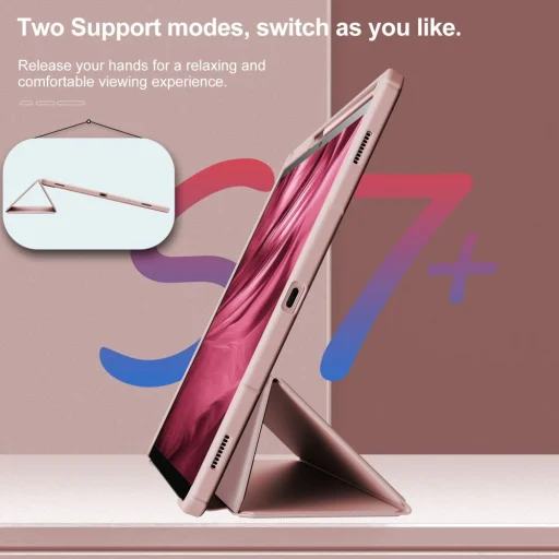 Samsung Tab S7 FE 5G 12.4 T730 / T736B Infiland Crystal Case Tok Pink - 3