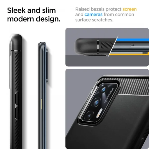 Realme GT 5G Spigen Rugged Armor tok matt fekete (ACS03662) - 4