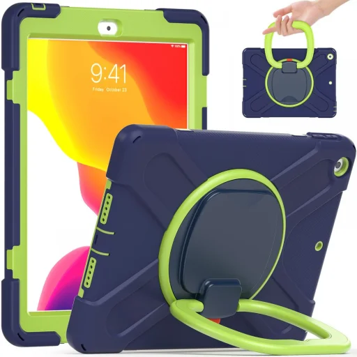 iPad 10.2 2019 / 2020 / 2021 Tech-Protect X-Armor Sötétkék / Lime - 1