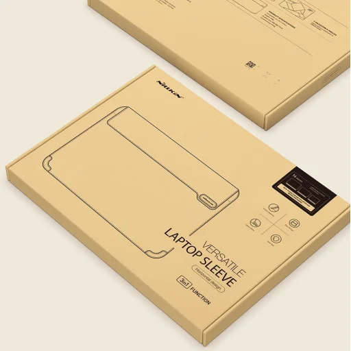 Nillkin Versatile laptop sleeve, táska 14'' 3in1 kihajtható támasszal és egérpaddal fekete/fehér - Vízszintes - 8