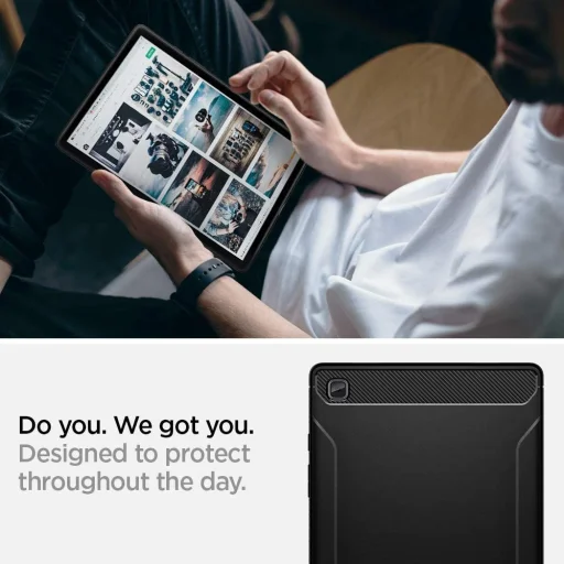 Samsung Tab A7 10.4 T500 / T505 Spigen Rugged Armor tok matt fekete (ACS01562) - 10