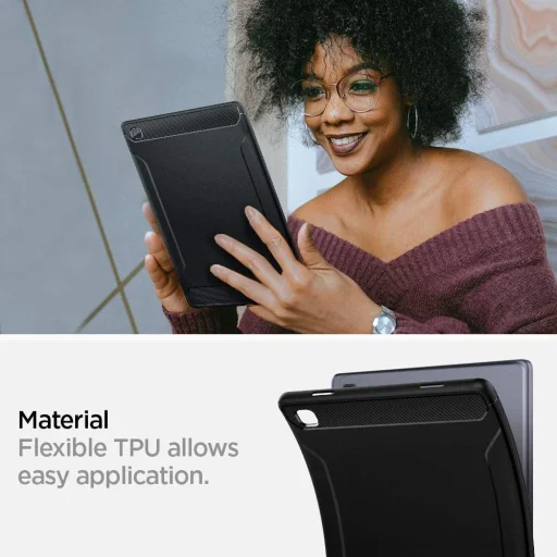 Samsung Tab A7 10.4 T500 / T505 Spigen Rugged Armor tok matt fekete (ACS01562) - 11