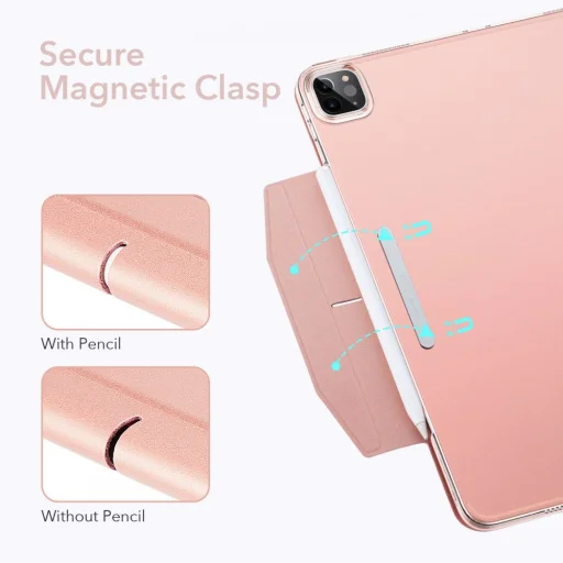 iPad Pro 11 2021 ESR Ascend Trifold + Kijelzővédő üveg Rose Gold - 5