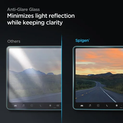 Tesla Model Y / 3 Spigen Glas.TR EZ Fit kijelzővédő üvegfólia + felhelyezőkeret - 5