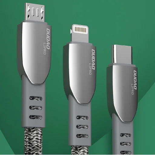 Dudao USB - Micro USB Zinc Alloy 5A 1m USB kábel szürke (L3PROM) - 5