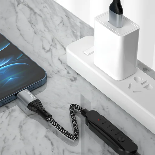 Dudao USB - Lightning kábel 5A 1m töltési időzítővel 1 - 5 óra fekete (L7xsL) - 4