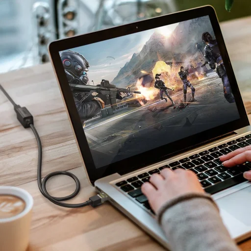 Ugreen UTP hosszabbító kábel RJ45 Cat 7 1000Mbps/ 10Gbps internet kábel 1m fekete Ugreen (NW148) - 5