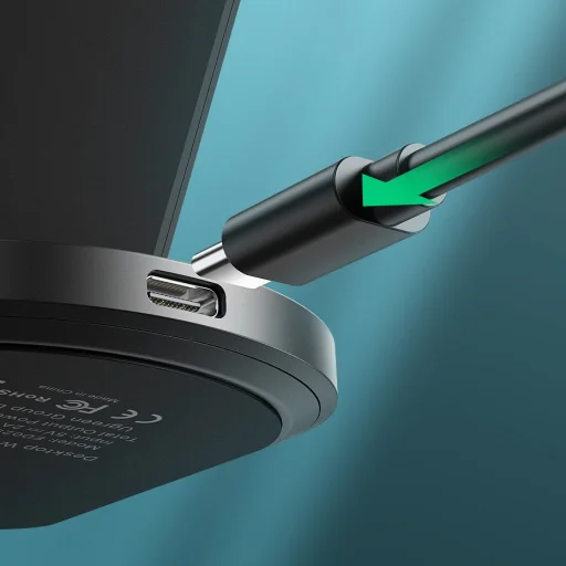 Ugreen Vezeték nélküli Qi gyorstöltő 10W + USB - Type-C kábel fekete (60228 ED025) - 9